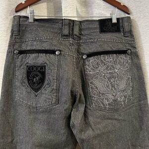 Vintage Mens Coogi Jeans  Embroidered‎ Pockets Black 36X32 Y2K Skate